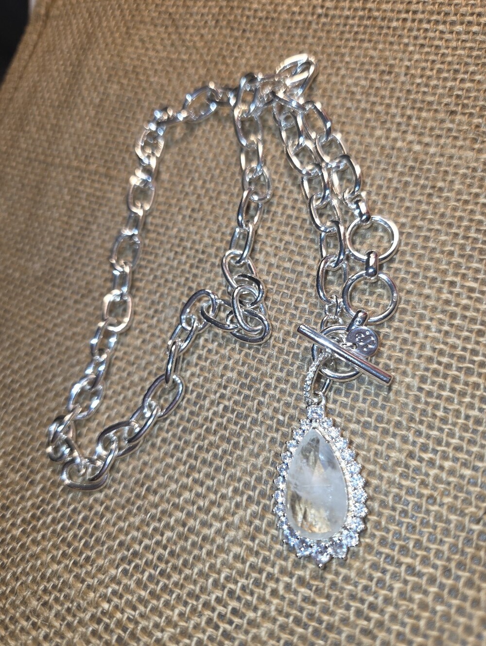 Bomb Party Resort Wear Pendant Necklace with Clear Quartz